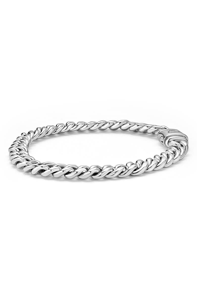 LAGOS Men's Anthem Sterling Silver Curb Chain Bracelet, Main, color, Silver