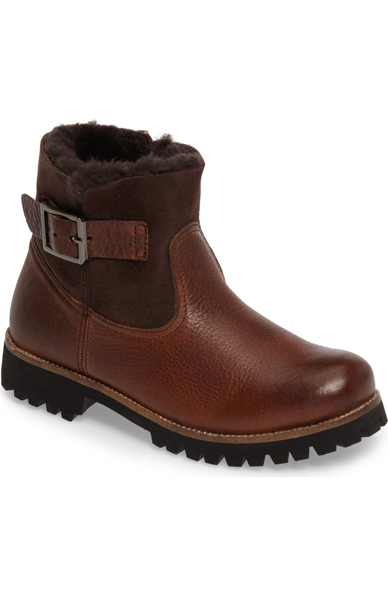 Blackstone OL06 Genuine Shearling Lined Bootie, Main, color, Brown Leather