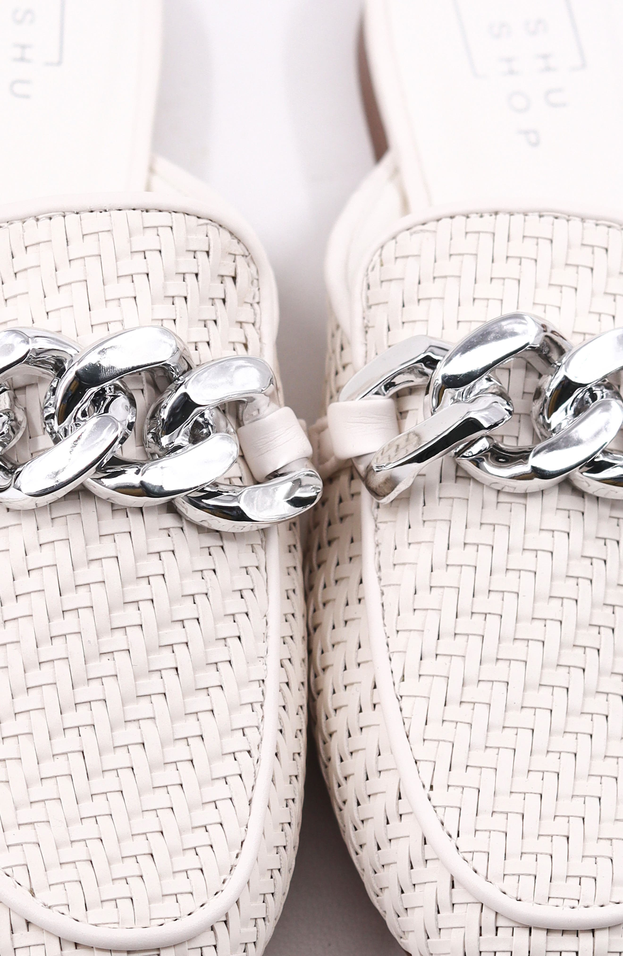 Alexis Chain Mule, Alternate, color, WHITE WOVEN