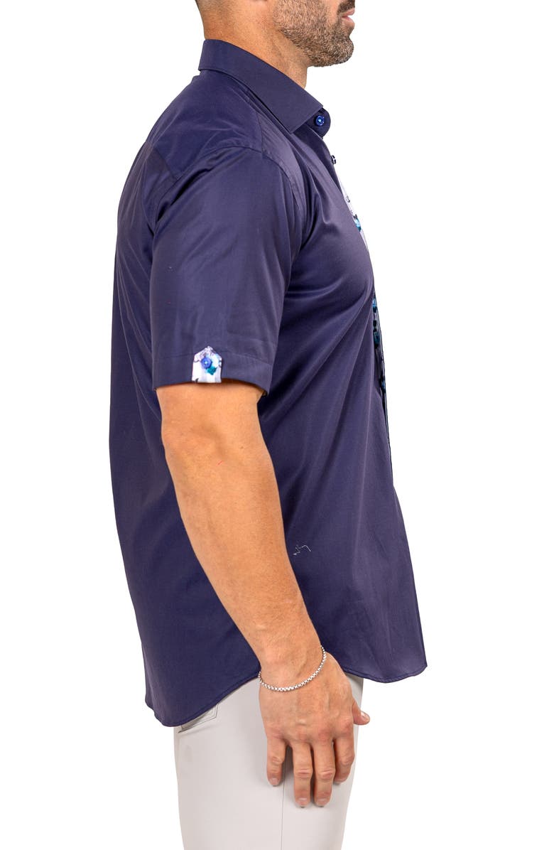 Maceoo Galileo Marty Short Sleeve Cotton Button-Up Shirt, Alternate, color, 