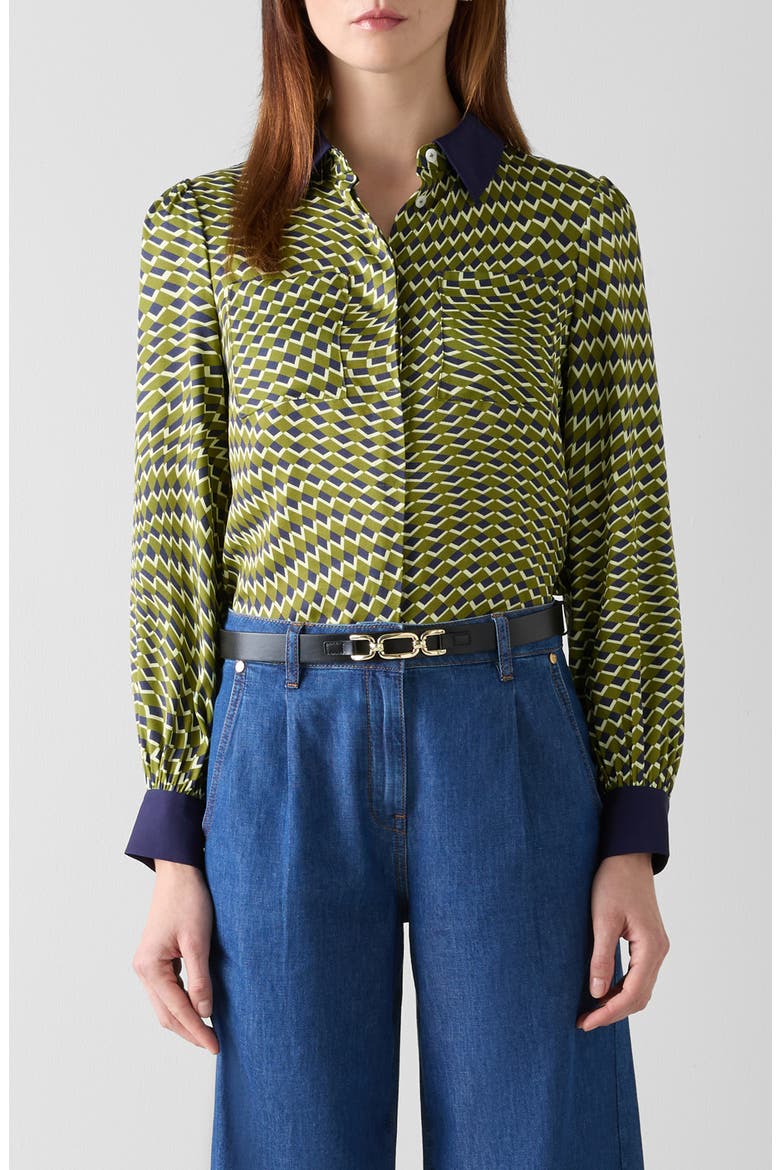 Henri Print Shirt, Main, color, GREEN MULTI