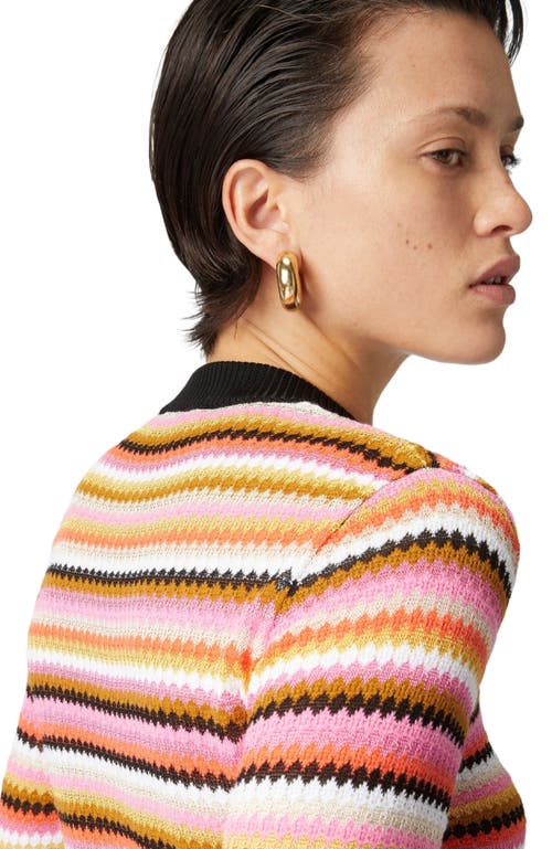 Missoni Striped Cotton And Viscose Cardigan With Contrasting Piping In Multicoloured 1