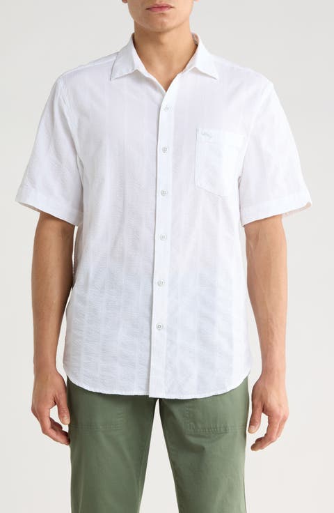 Nova Wave Short Sleeve Seersucker Button-Up Shirt