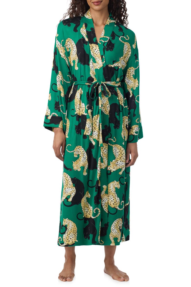Print Long Robe, Main, color, GRN PRT