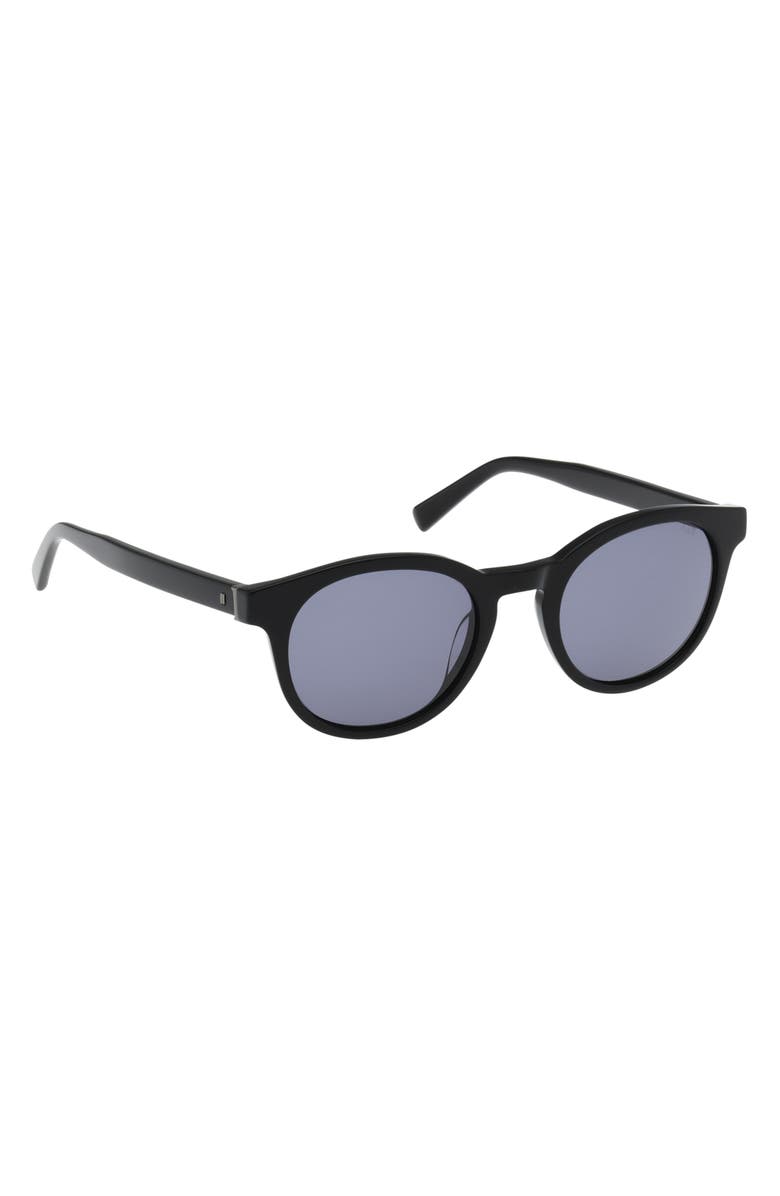 ABERCROMBIE & FITCH 50mm Round Sunglasses, Alternate, color, Shiny Black / Smoke
