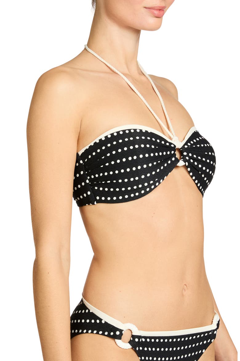 Millie Bandeau Bikini Top, Alternate, color, BLACK/ ECRU