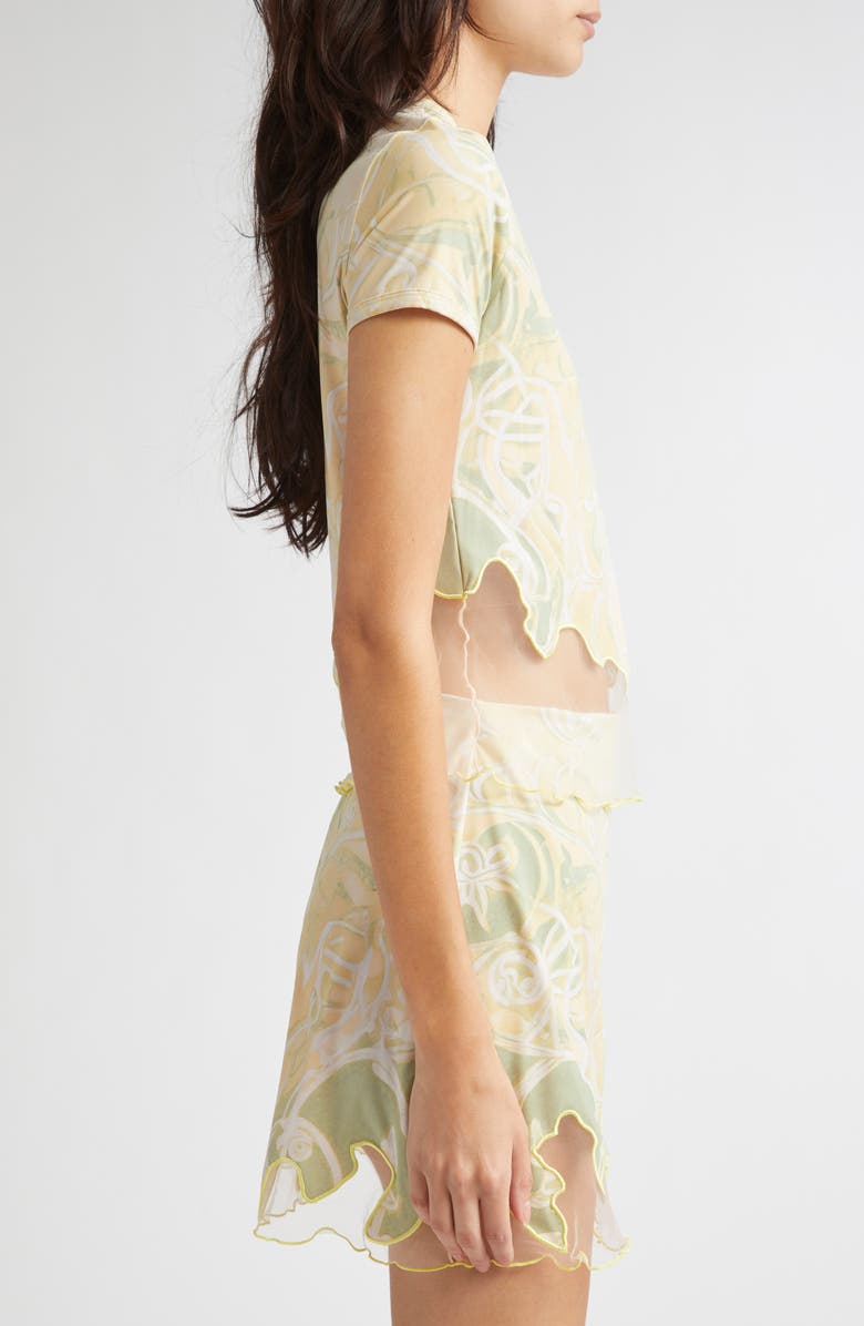 DIESEL<sup>®</sup> Heraldic Print Crop Top, Alternate, color, Lime Green