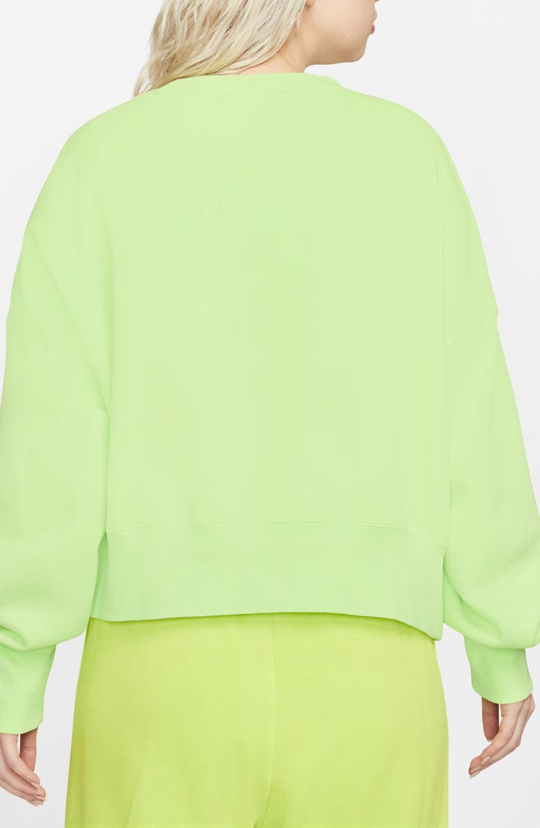 Nike Phoenix Fleece Crewneck Sweatshirt, Alternate, color, Lt Liquid Lime/ Sail
