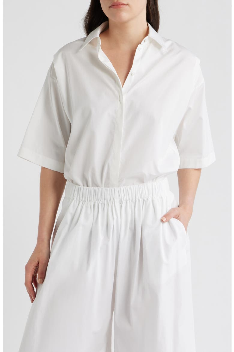 Bimina Cotton Button-Up Shirt, Main, color, BRIGHT WHITE
