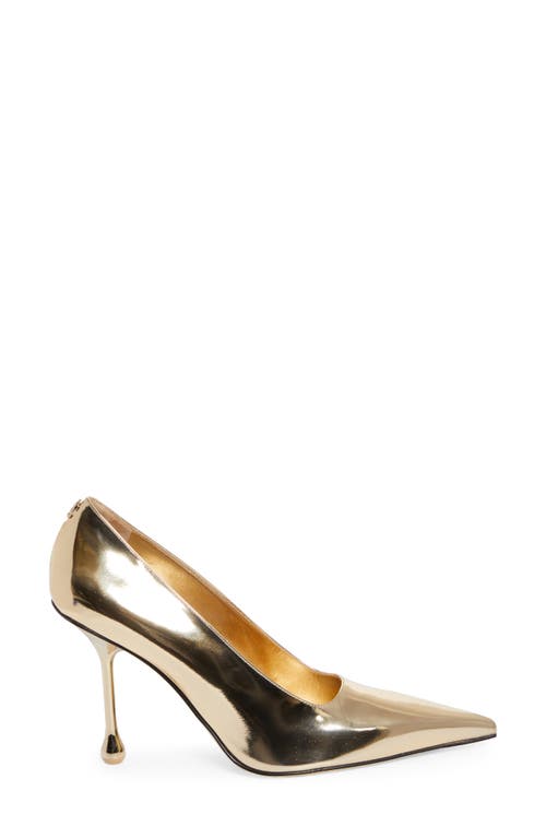 Jimmy Choo Ixia Metallic Pointed Toe Pump In Gold