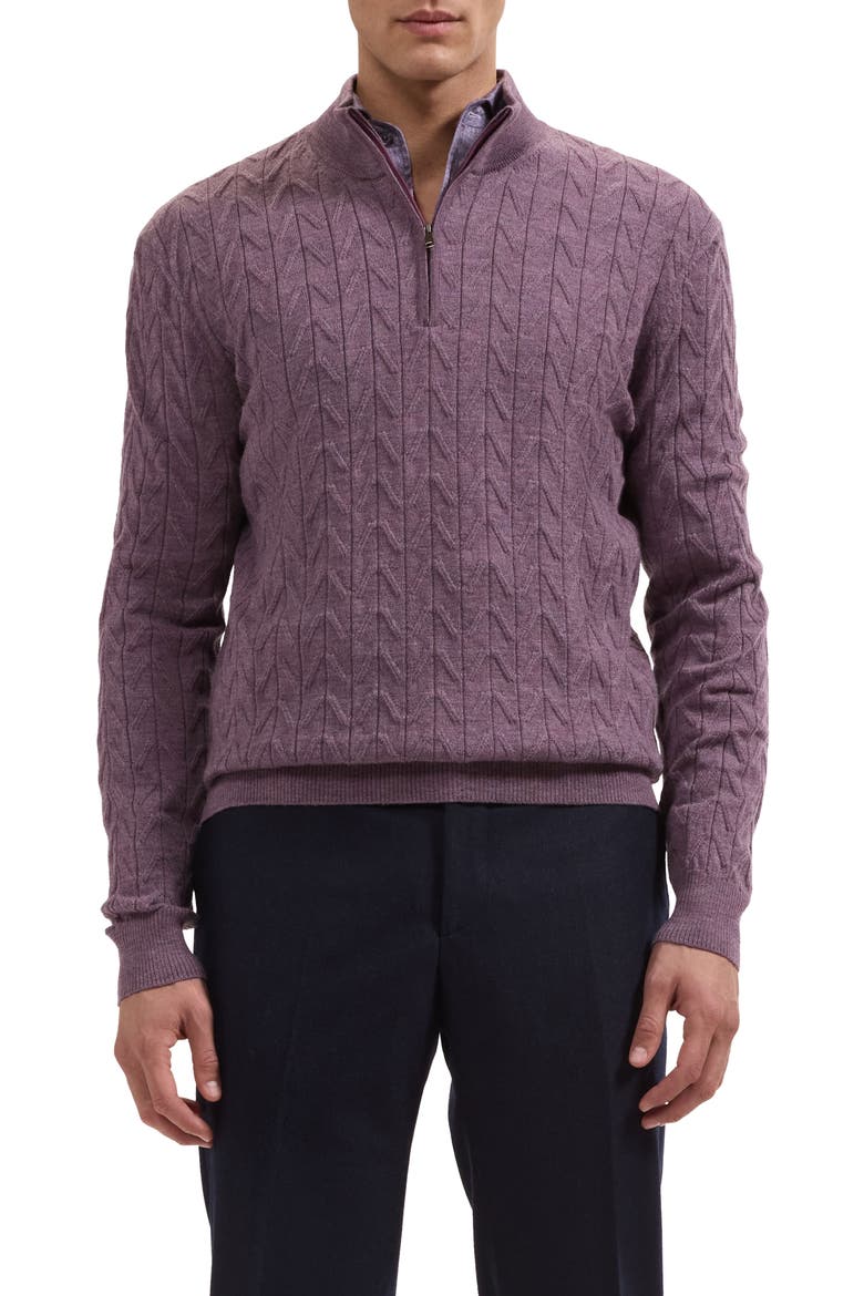 Half Zip Merino Wool Sweater, Main, color, AMETHYST