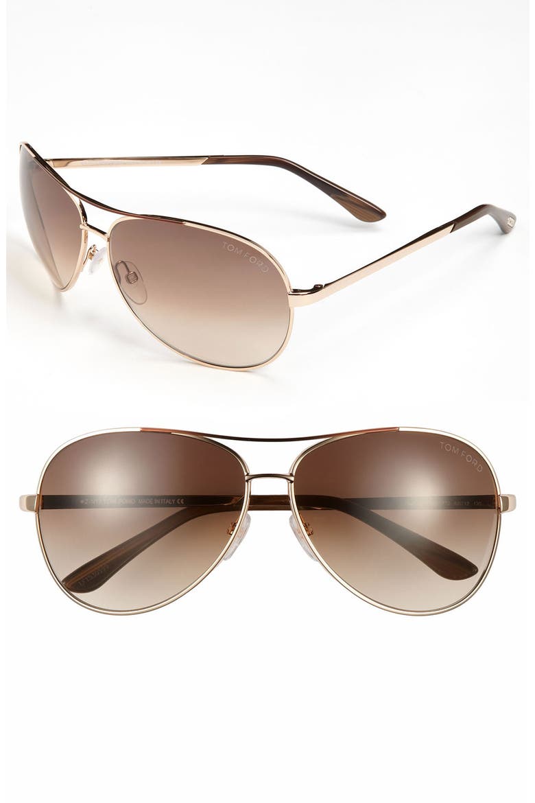 'Charles' 62mm Aviator Sunglasses, Main, color, GUNMETAL