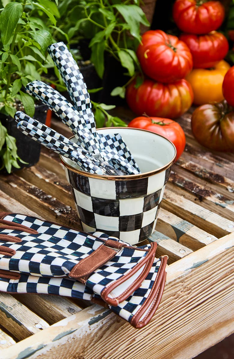 MACKENZIE CHILDS Courtly Check<sup>®</sup> Set of 3 Enamel Herb Pots, Alternate, color, Courtly