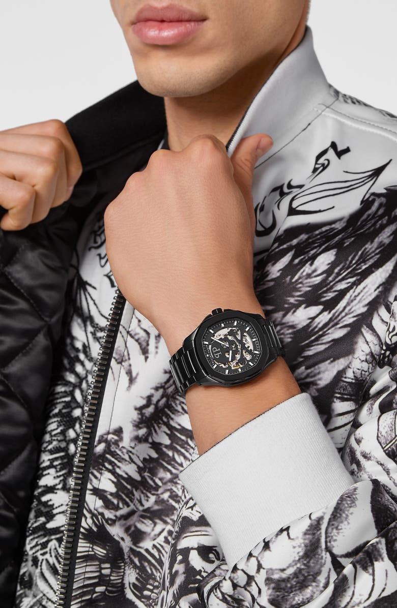 PHILIPP PLEIN Skeleton Spectre Bracelet Watch, 42mm, Alternate, color,