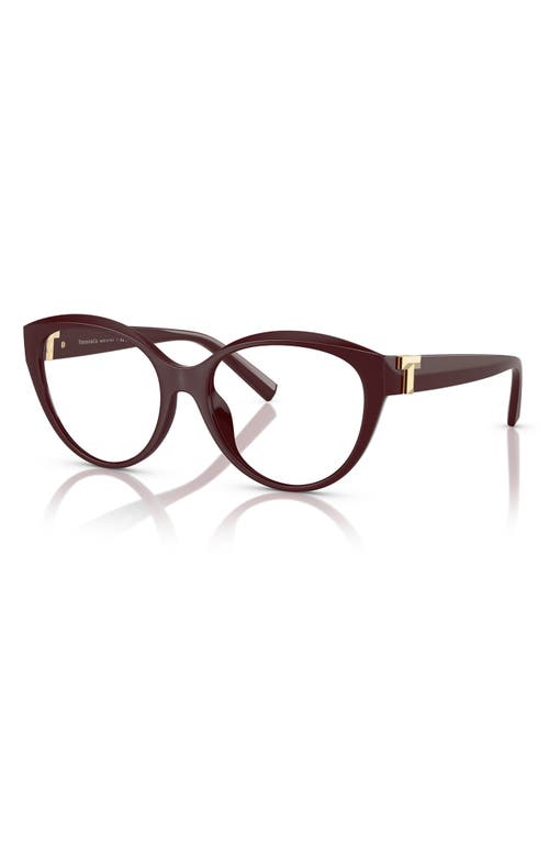 Tiffany & Co . 52mm Cat Eye Optical Glasses In Burgundy