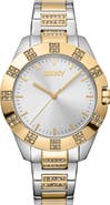 DKNY Two Tone Crystal Bracelet Watch