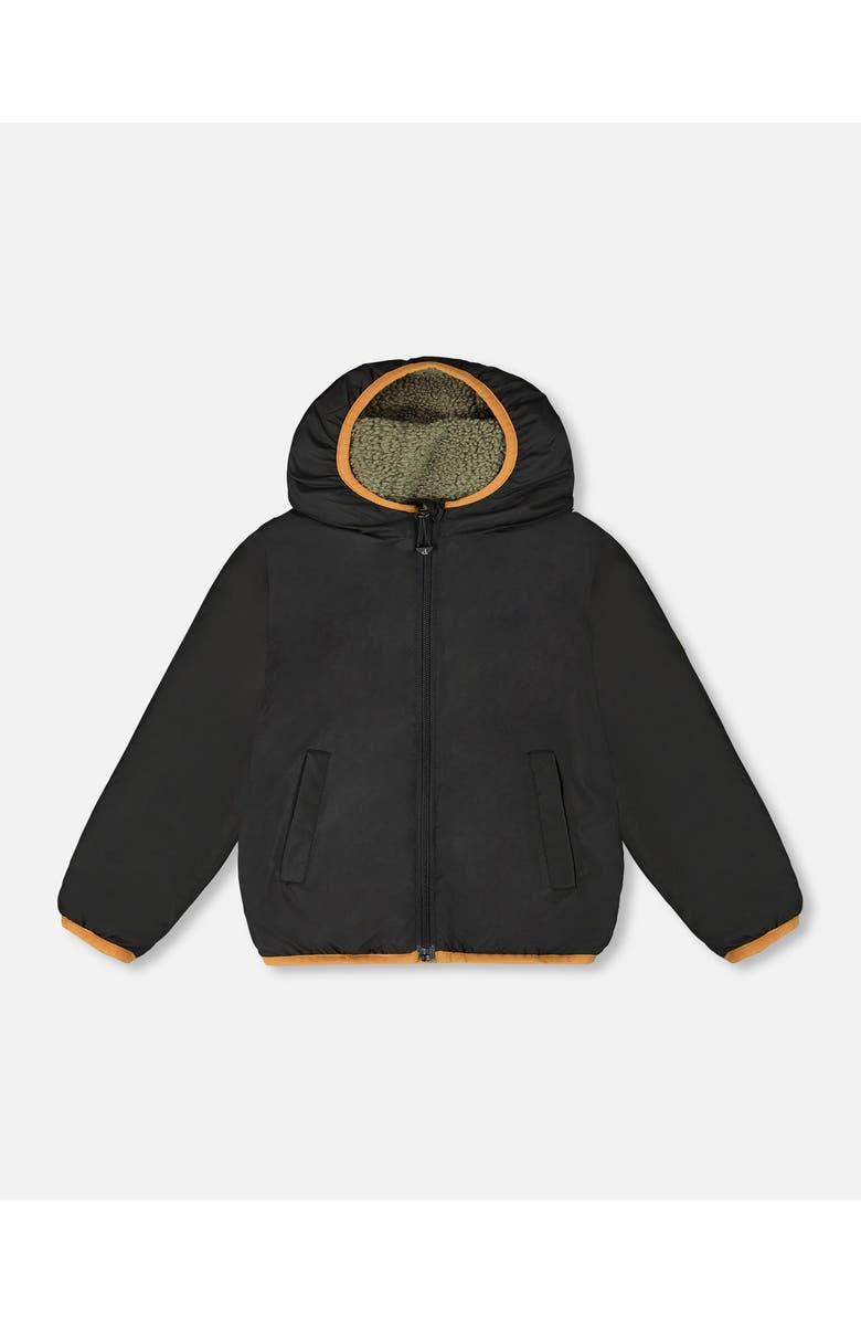 Deux par Deux Gender Inclusive Reversible Mid-Season Jacket, Alternate, color, Black