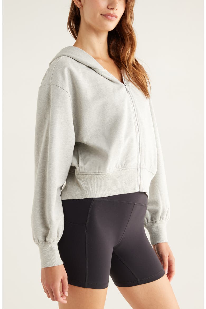 Swoop Full Zip Hoodie, Alternate, color, GREY LIGHT HEATHER
