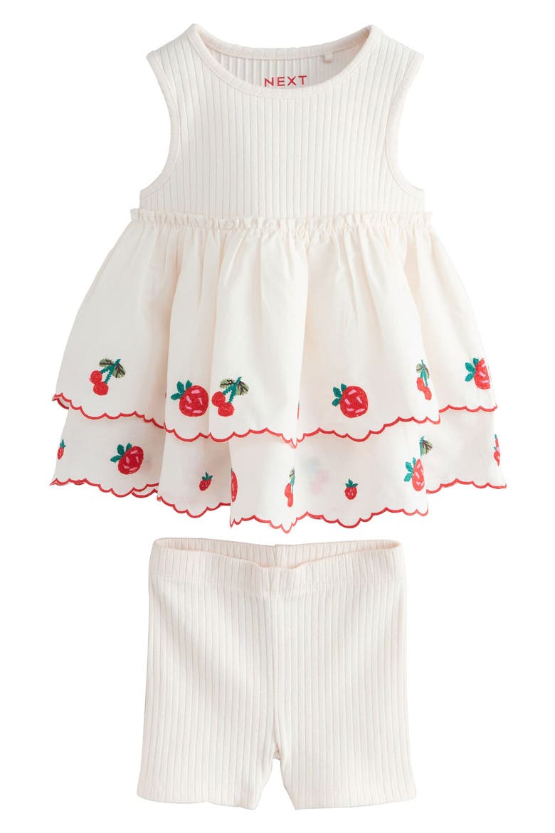 Kids' Frill Tank & Bike Shorts Set, Main, color, WHITE