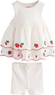 NEXT Kids' Frill Tank & Bike Shorts Set