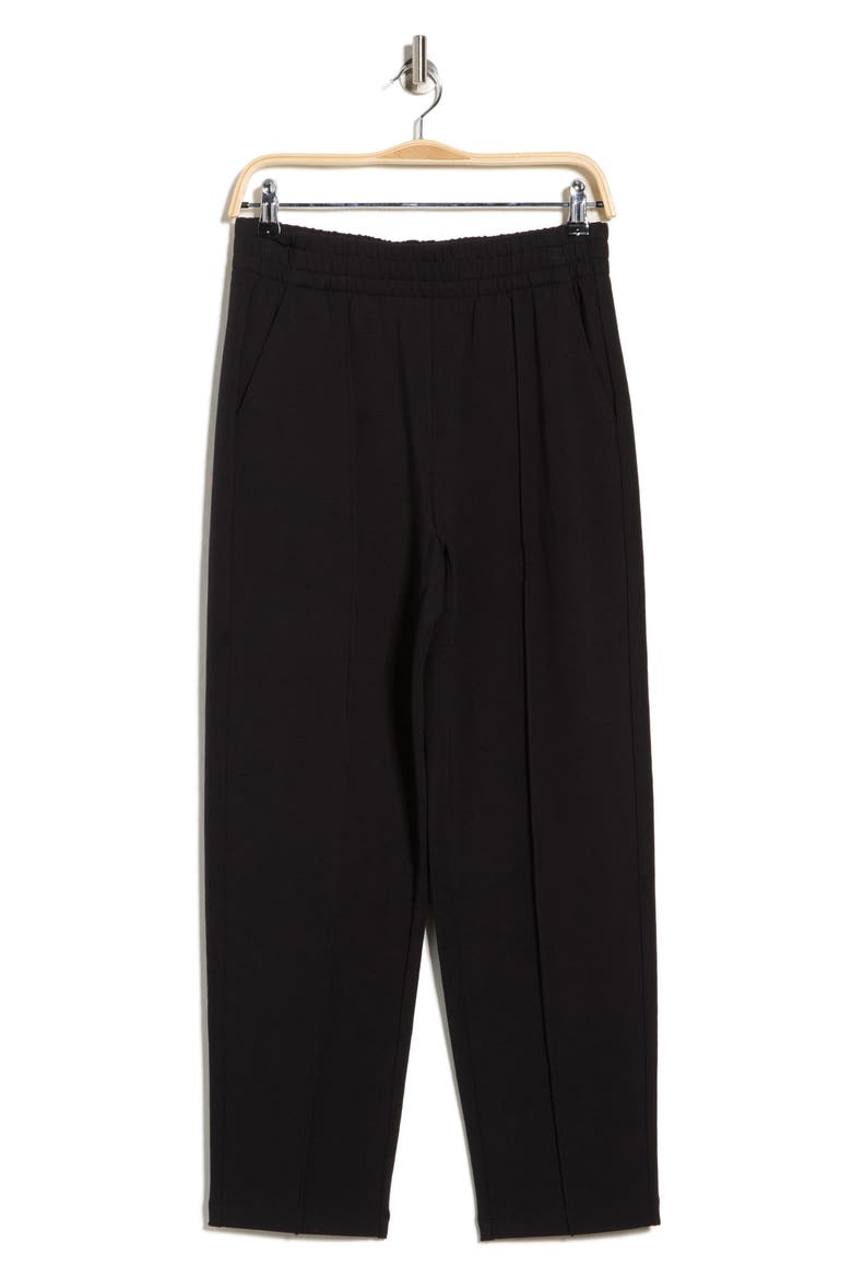Relay Pintucked French Terry Pants, Alternate, color, BLACK