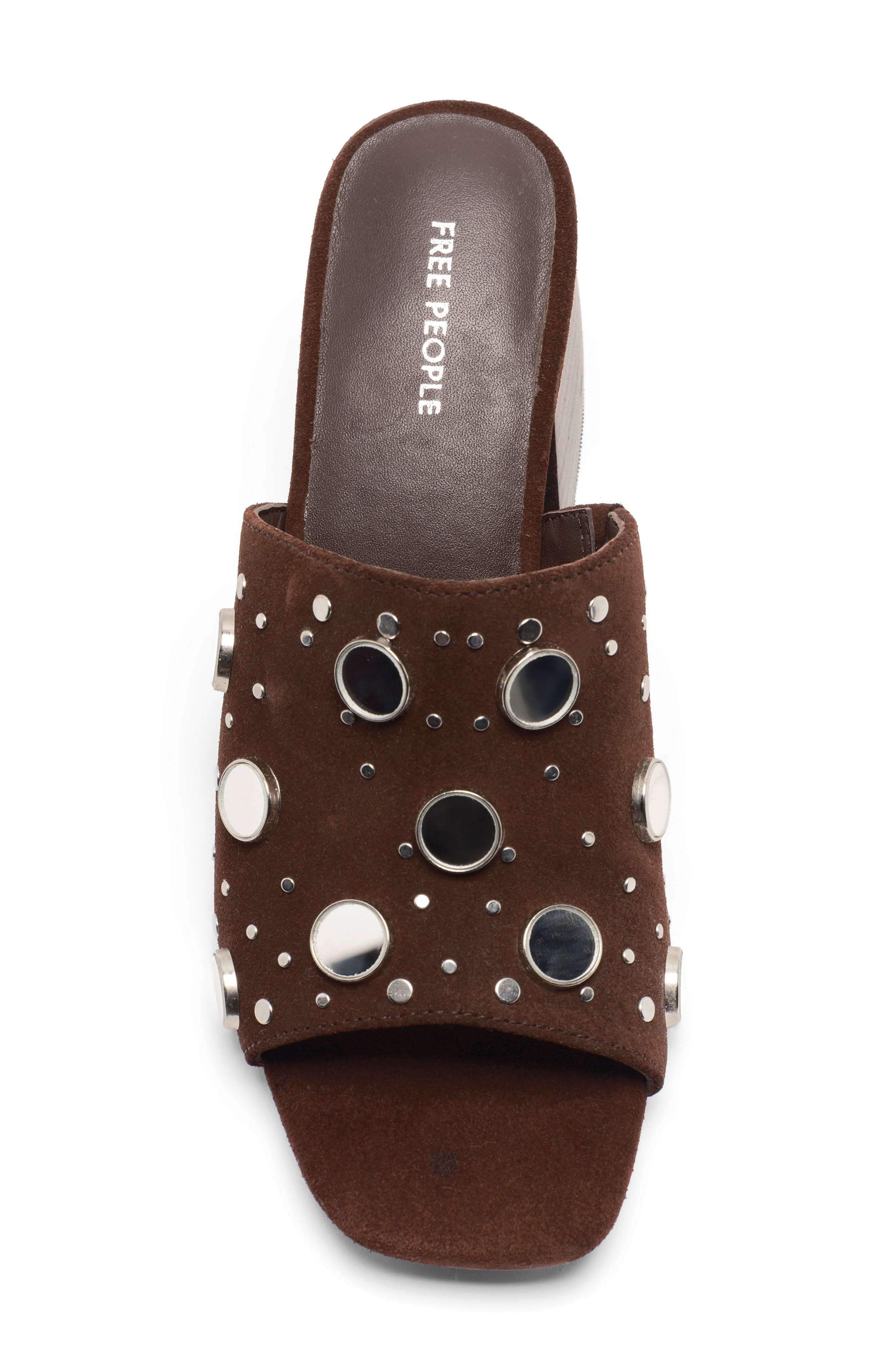 Free People Mirage Block Heel Sandal, Alternate, color, Espresso Suede