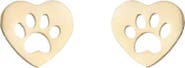 DLORIA Pawfect Charm Heart Paw Cutout Stud Earrings