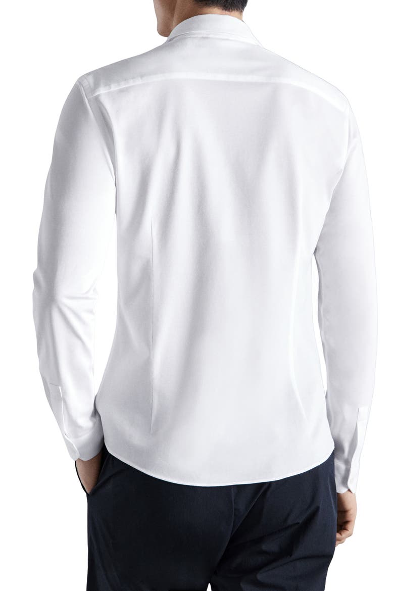 Slim Fit Cotton Blend Button-Up Shirt, Alternate, color, WHITE