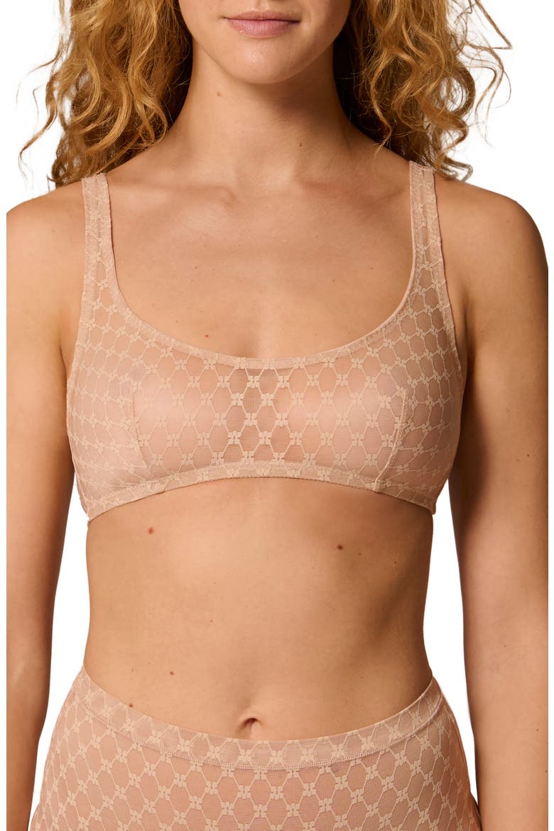 Plume Embroidered Bralette, Main, color, PEAU ROSE