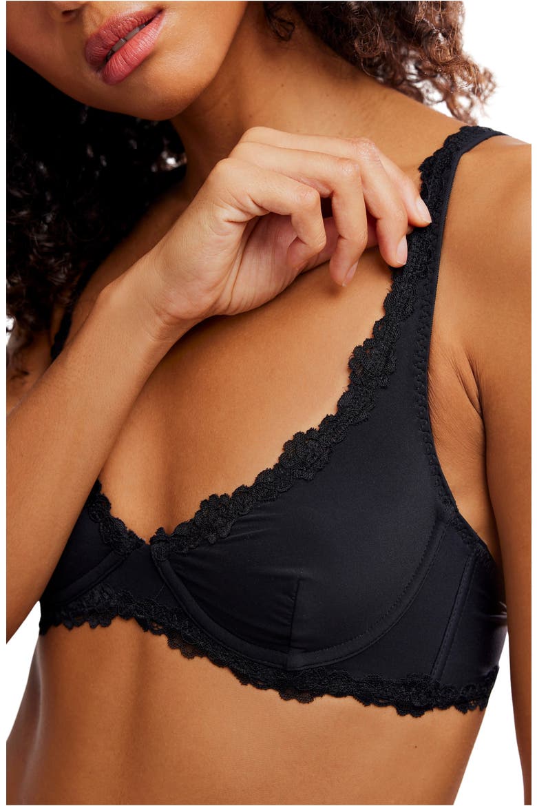 Charlie Plunge Underwire Bra, Alternate, color, BLACK