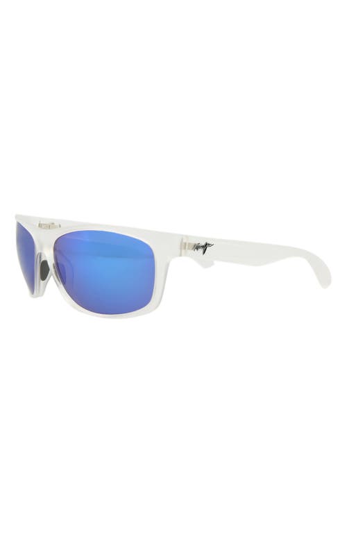 Maui Jim 62mm Polarized Rectangular Sunglasses In Blue