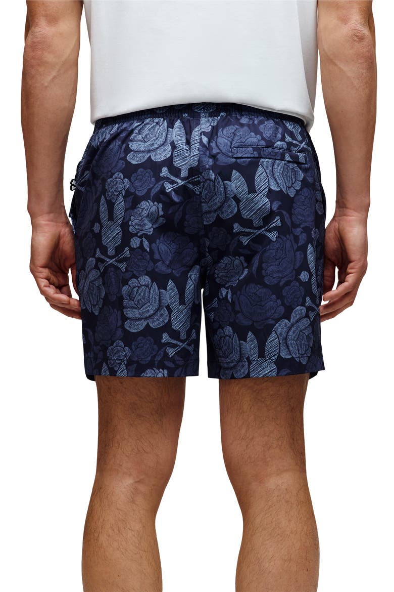 Rowen Print Swim Trunks, Alternate, color, EVENING BLUE