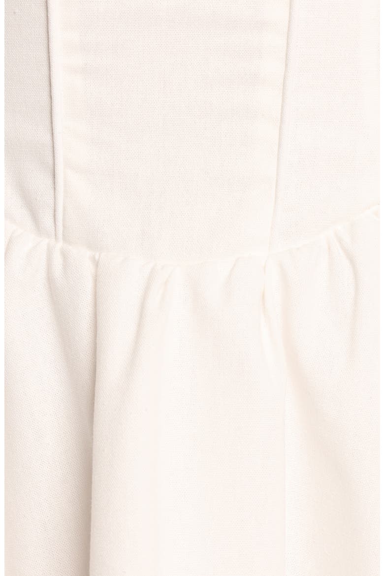 Mayra Bow Back Cotton & Linen Minidress, Alternate, color, WHITE