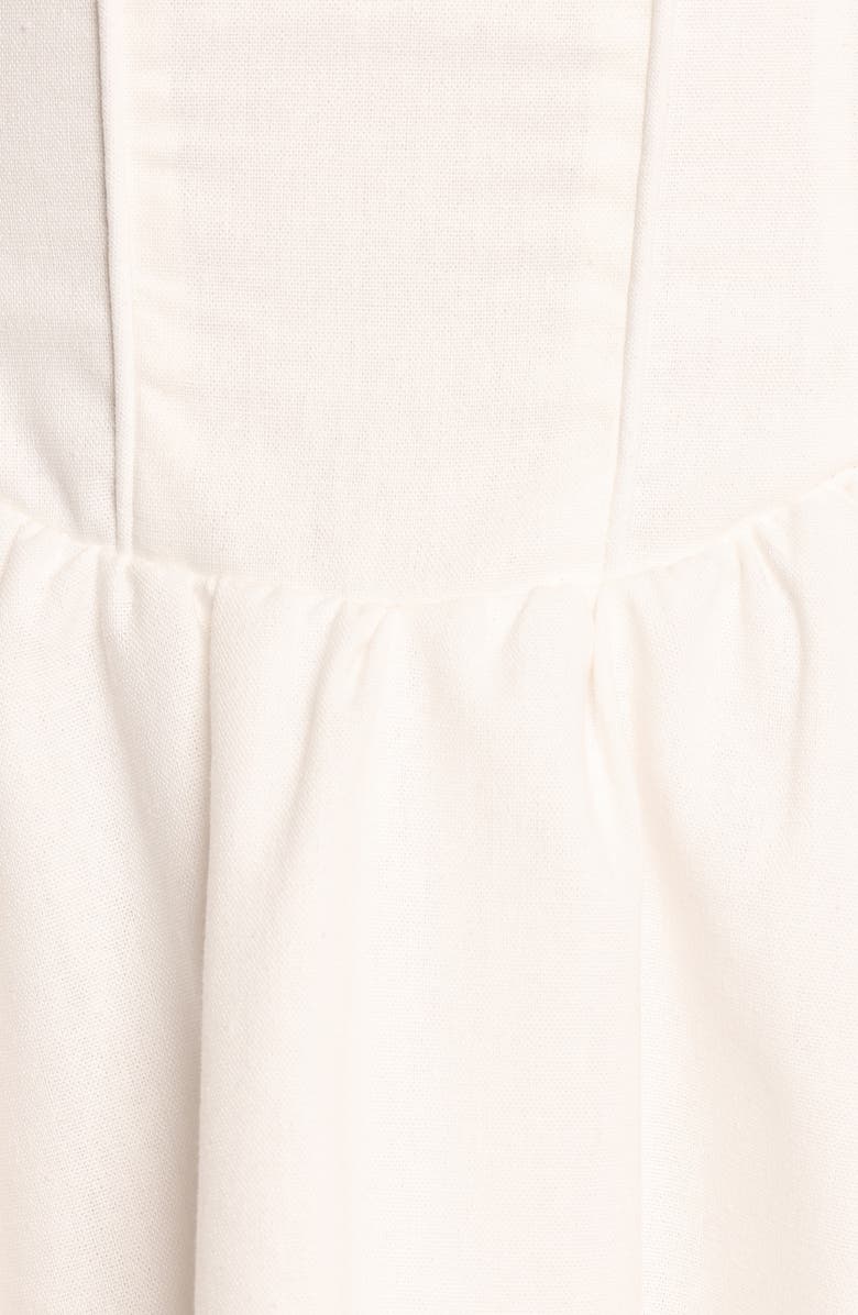 Petal & Pup Mayra Bow Back Cotton & Linen Minidress, Alternate, color, White