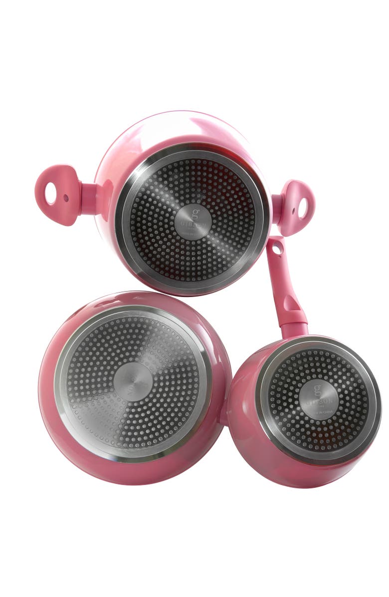 Gibson Home Plaza Cafe 7 Piece Aluminum Nonstick Cookware Set, Alternate, color, Red