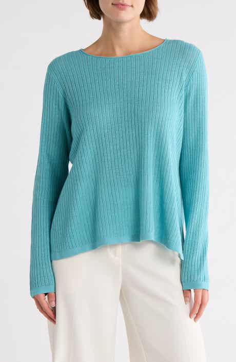 Eileen Fisher Crewneck Organic Linen & Organic Cotton Sweater