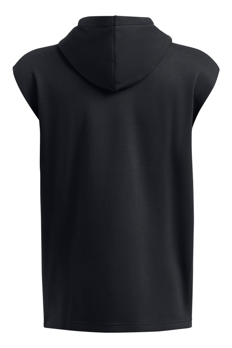 Icon Fleece Sleeveless Hoodie, Alternate, color, BLACK