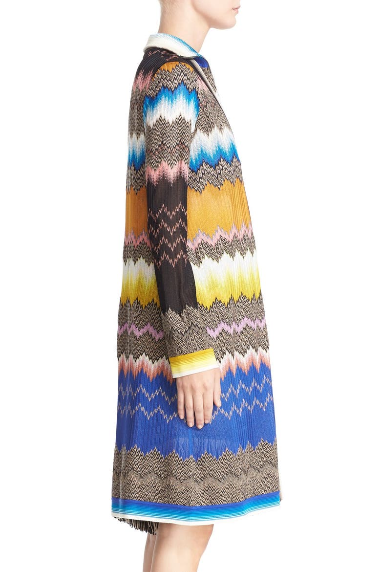 Zigzag Knit Cardigan, Alternate, color, BLACK/ BLUE/ MULTI