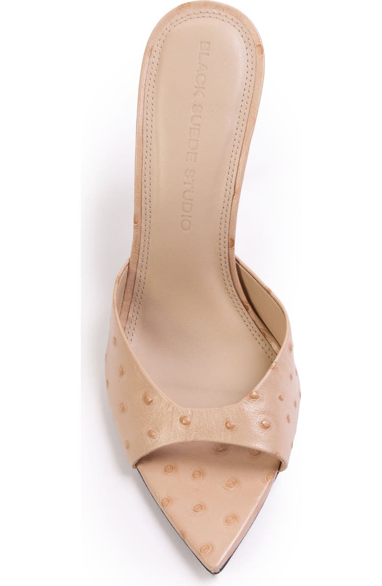 BLACK SUEDE STUDIO Brea Ostrich Mule, Alternate, color, Nude Ostrich Leather