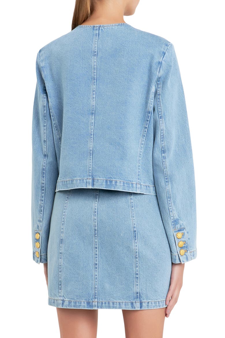 Crop Denim Jacket, Alternate, color, LIGHT BLUE
