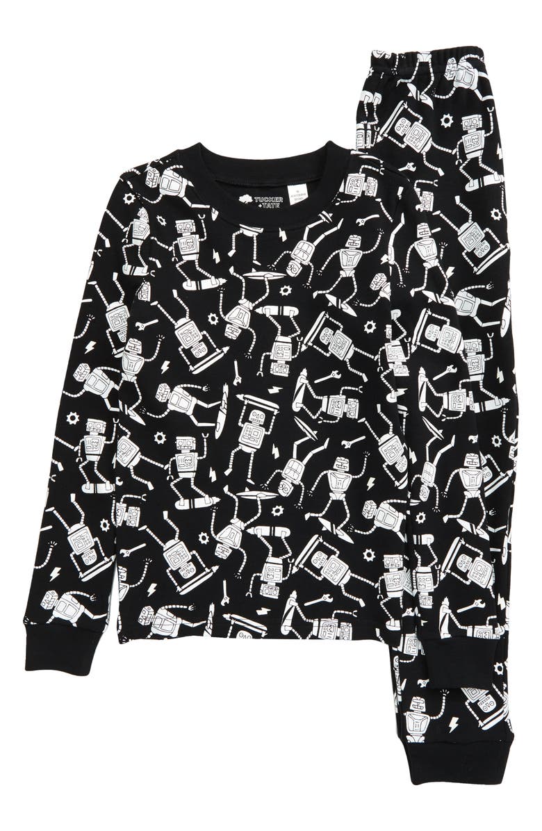Tucker + Tate Glow in the Dark Fitted Two-Piece Pajamas, Main, color, 
