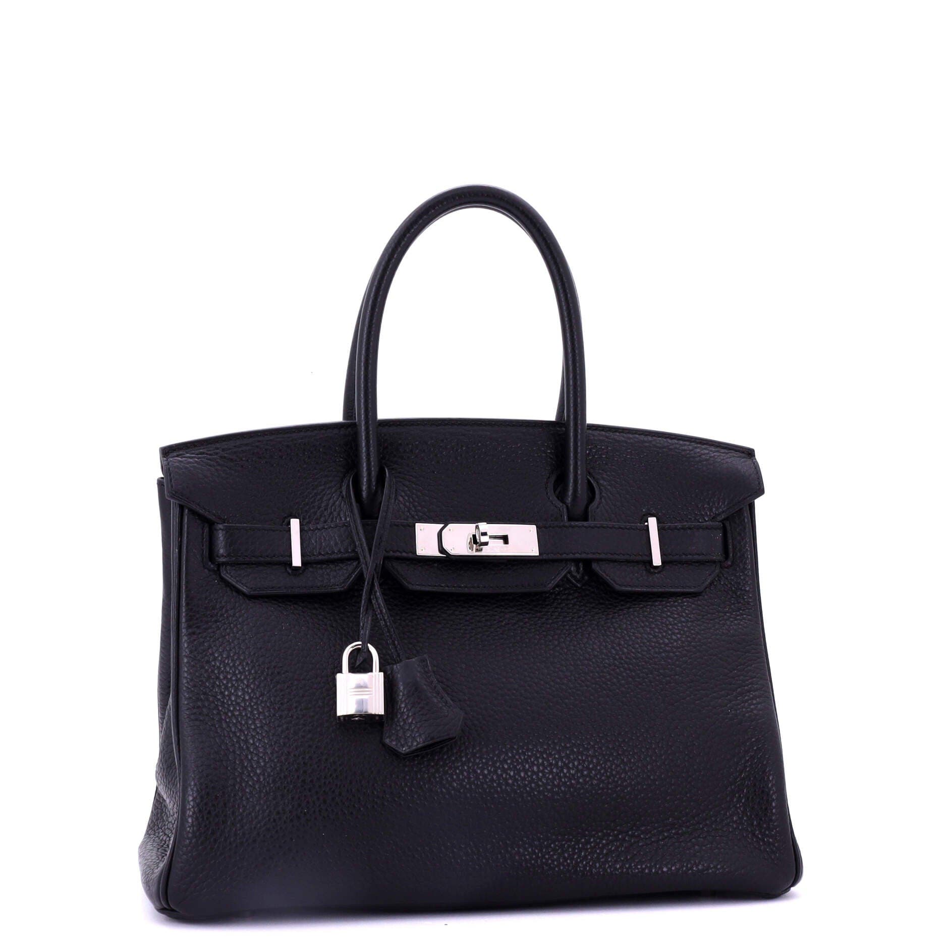 Pre-Owned Hermes Birkin Handbag Black Togo with Palladium Hardware 30, Alternate, color, 