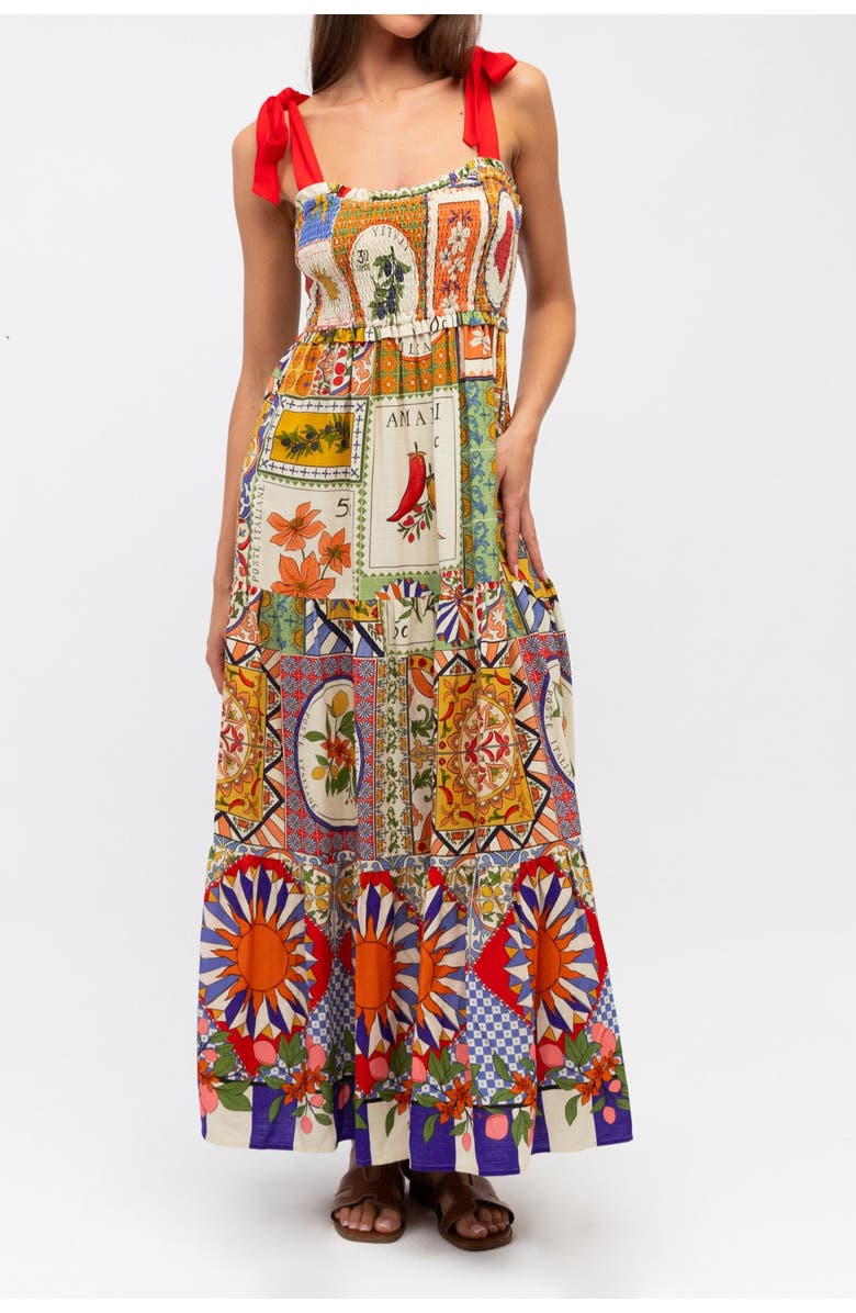 Label of Love Amalfi Mosaic Maxi Dress, Main, color, Orange