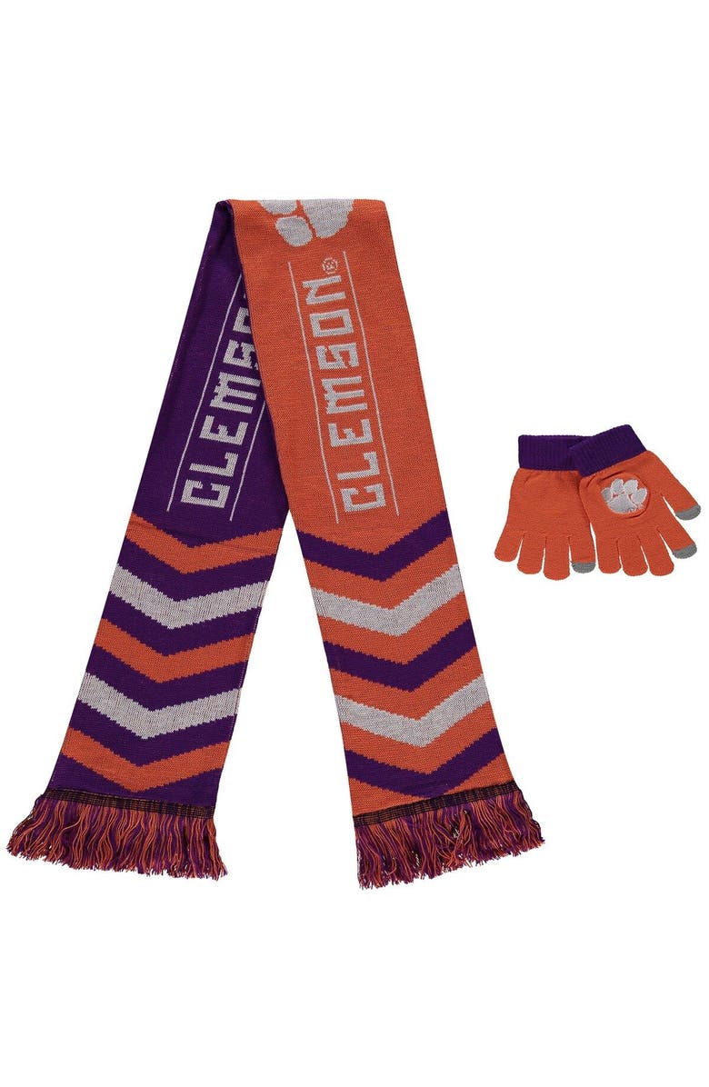 FOCO Orange Clemson Tigers Glove & Scarf Combo Set, Main, color, Orange