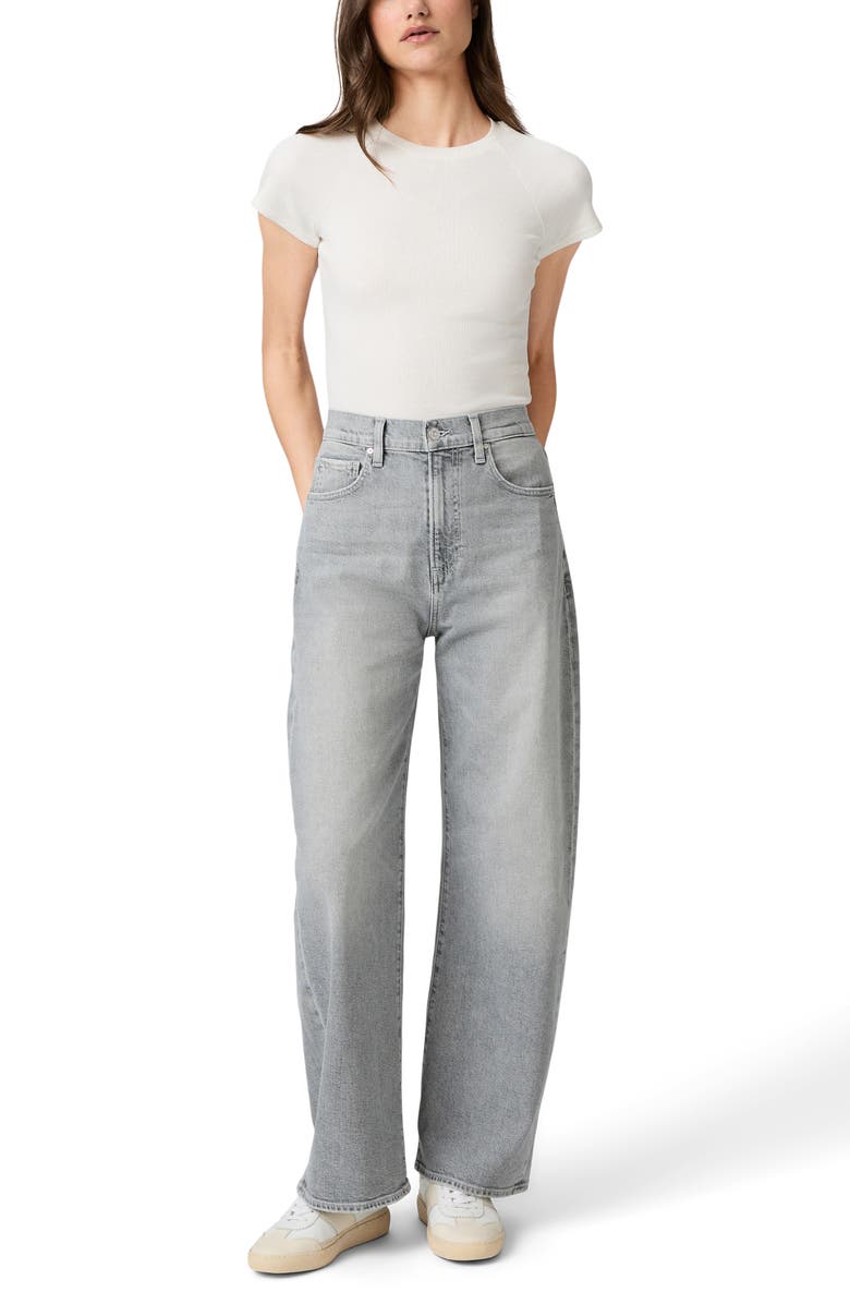 PAIGE Arellia High Waist Barrel Jeans, Alternate, color, Smokescreen Grey