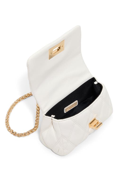 Aldo Ledia Quilted Faux Leather Convertible Crossbody Bag In White