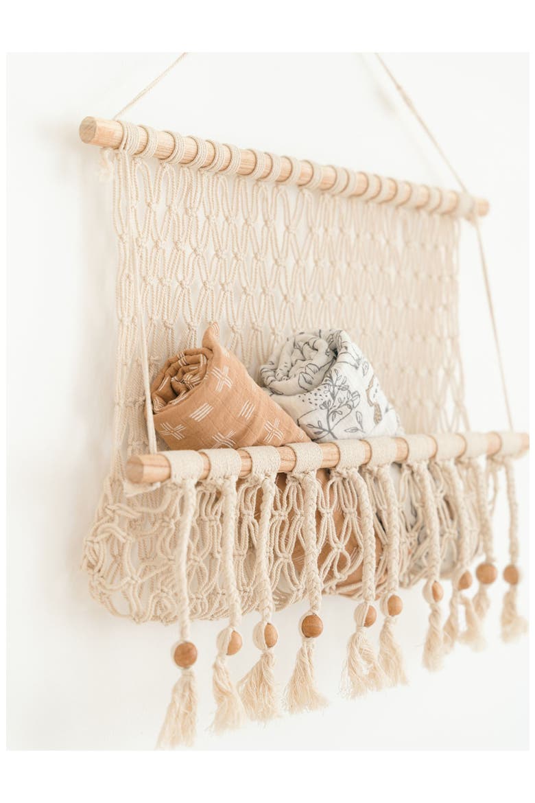Willow Macramé Storage Wall Decor, Alternate, color, BEIGE