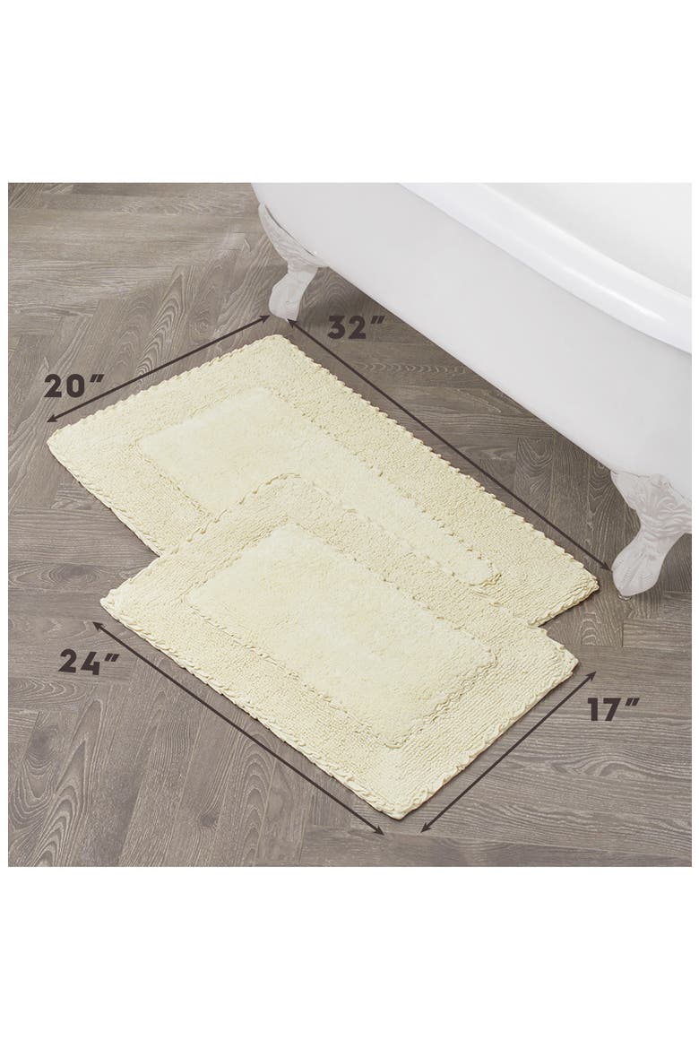 Ruffle Cotton 2-Piece Bath Mat Set, Alternate, color, YELLOW