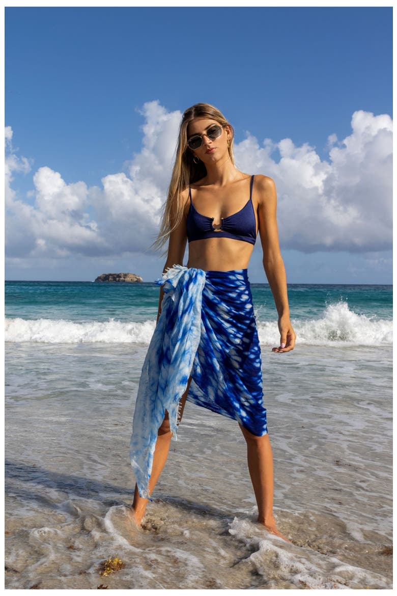 Cashmere Dip Dye Shawl, Alternate, color, Indigo Blue