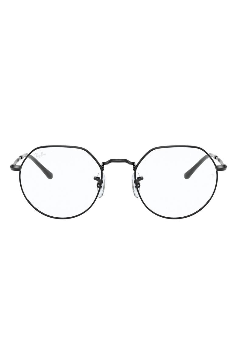 Ray-Ban Jack 51mm Hexagonal Optical Glasses, Main, color, 